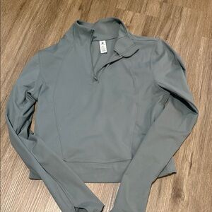 90 Degree By Reflex Light Gray Quarter-Zip Top